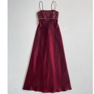 Vtg Y2K 90s Red Corset Satin Whimsigoth Fairy Prom Dress / Sz 4 / Betsy & Adam